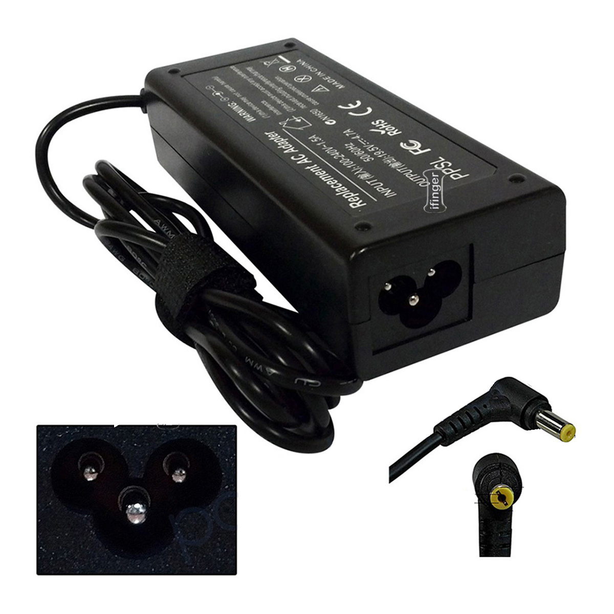 Ifinger Cargador adaptador Ac compatible para Packard Bell Maestro 225DXLR 19V 1.58A 5.5mm x 1.7m repuesto