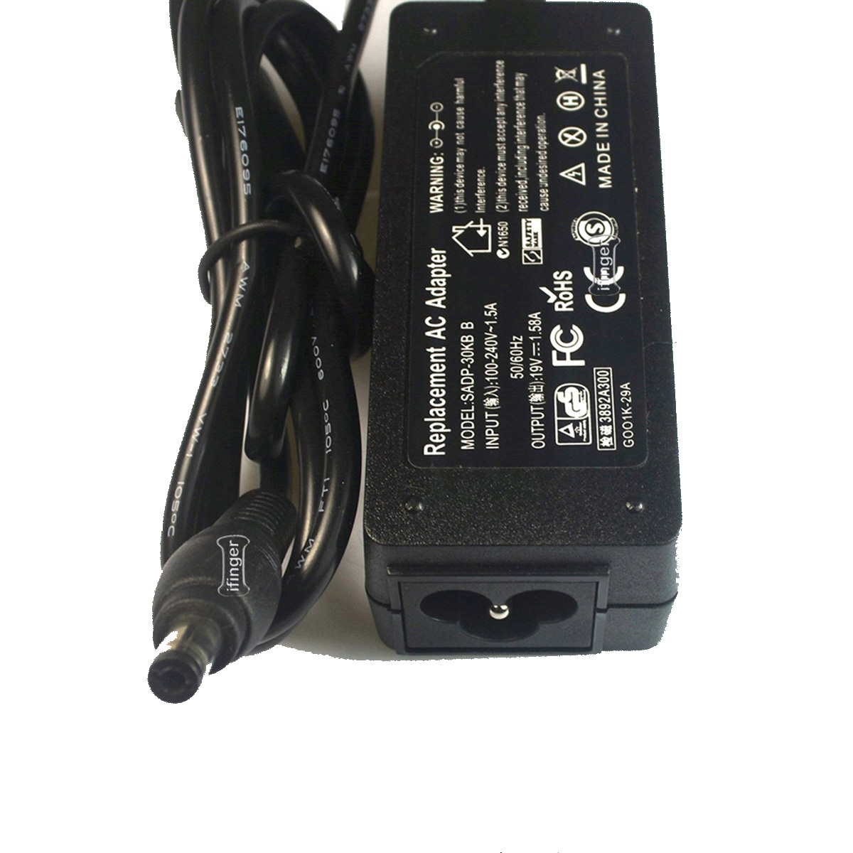 Ifinger Cargador adaptador Ac compatible para Toshiba MINI 19V1.58A-2.5mm*5.5mm /30W repuesto