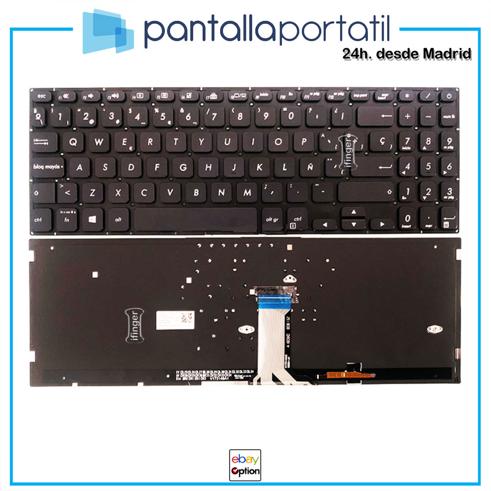 Teclado Para Asus Vivobook S530u Español Sin Marco Retroiluminado - Imagen 1 de 2