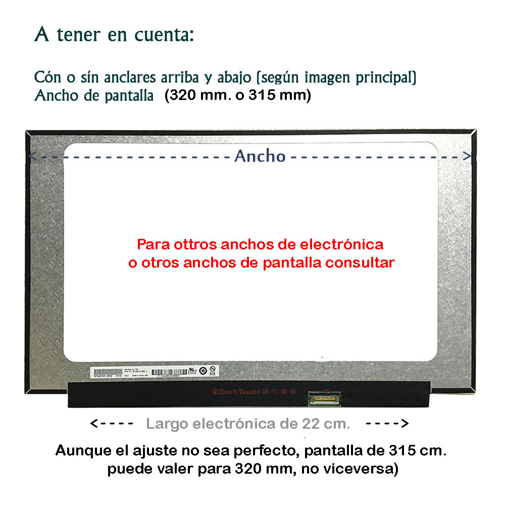 Panel de pantalla compatible para con portátil 14 B140HAN04.0 FHD 30 PI                              