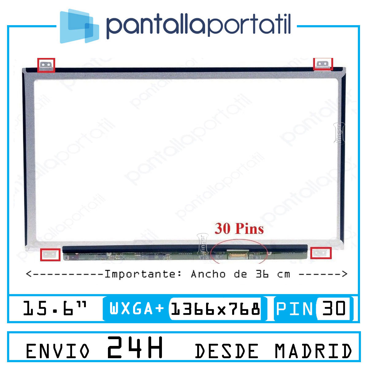 Pantalla para HP Compaq 15-Ac107no 1366x768 30PIN EDP DESDE ESPAÑA repuesto