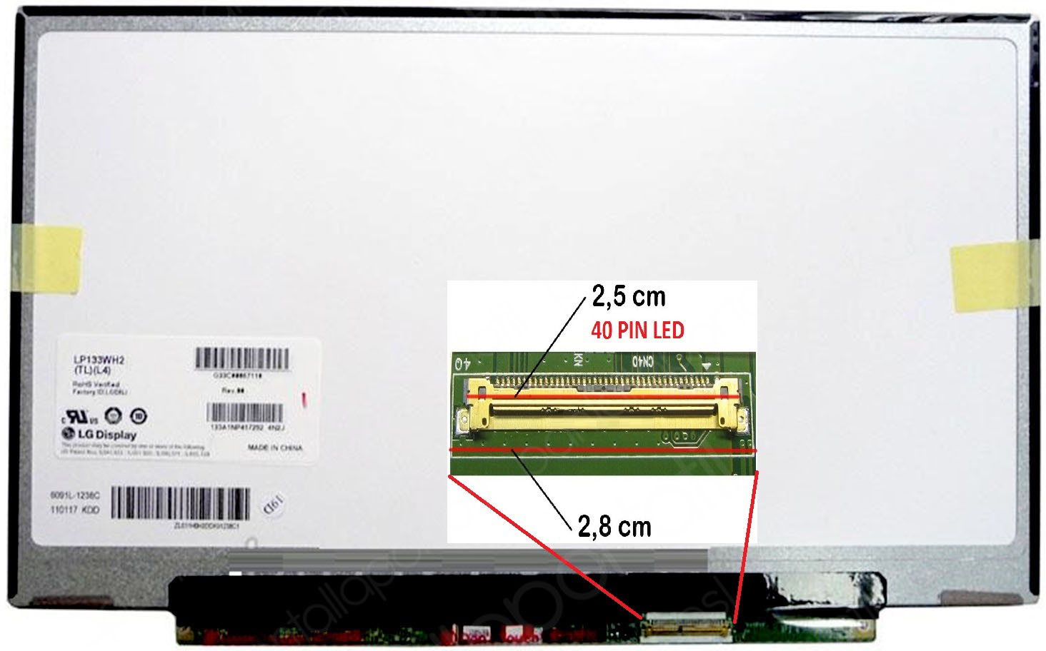 Dalle écran 13.3" LED Visiodirect Pour Toshiba Portege Z930 - Résolution 1366x768 WXGA, écran De Remplacement Neuf
