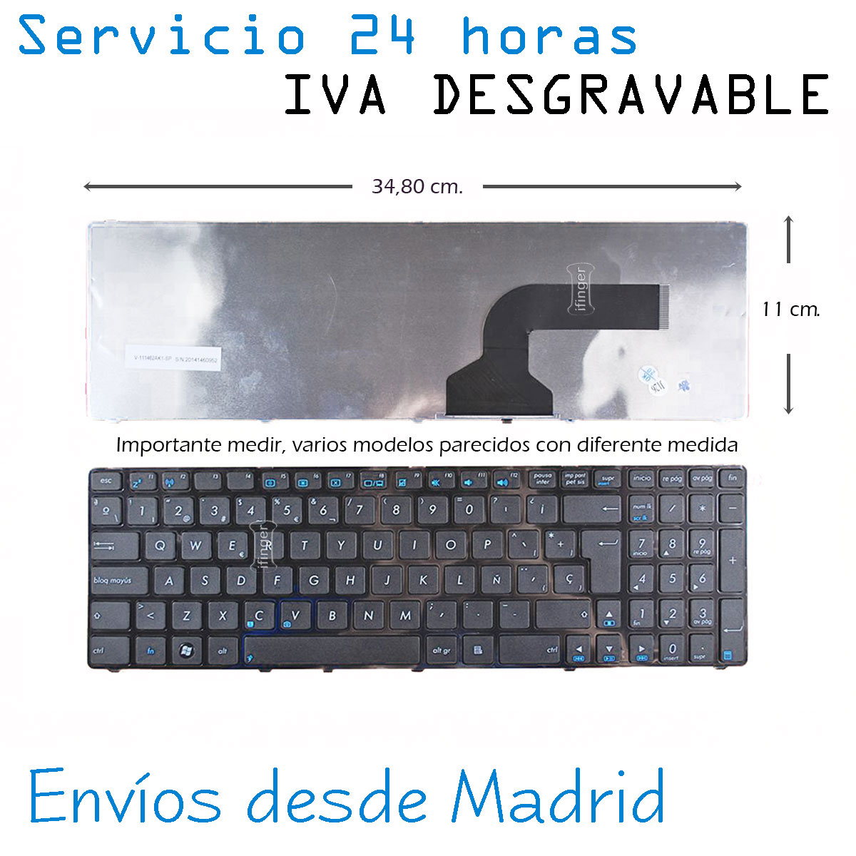 Teclado español para portatil Asus A53sv-sx538v Mp-09q36e0-528 - Imagen 1 de 5