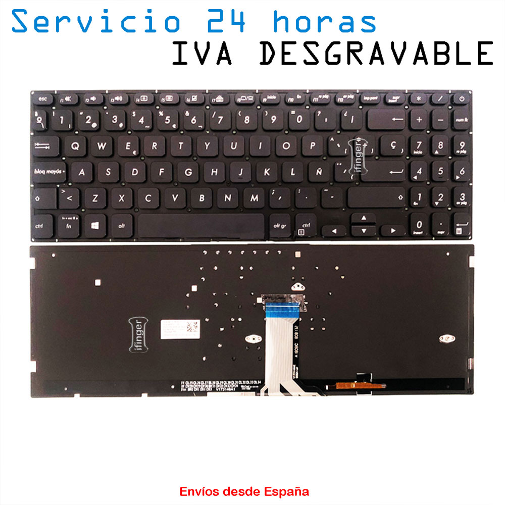 Teclado español de portátil con luzpara ASUS VIVOBOOK S15 S530 S530UA-DB51-R
